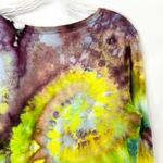 A New Day  Medium Top Handmade Tie Dye Long Sleeve Yellow Spiral Festival 1757 Photo 6