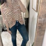 Entro  pink Zebra Print Button-Up Blouse size small oversized Photo 1