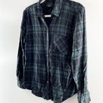 Rails  Hunter Button Down Plaid Flannel Long Sleeve Forest Tinsel Slate Green XS Photo 7