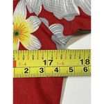 Alvish Women’s Hawaiian Shirt Blouse Sz S Red with Yellow Hibiscus Enjoy Life Photo 4
