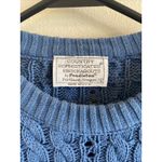 Vintage Country Sophisticates Blue Cable Open Knit Pullover Sweater USA Small Photo 3
