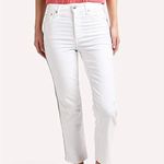 Sundry Anthropologie  White High Rise Rainbow Trim Pants Size 25 Photo 1