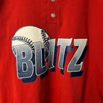 Vintage Blitz T Shirt 80s 90s Red Large L USA Henley Baseball Sports Graphic Tee Photo 4