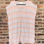 Love Sam  Coral Blue Striped Tassel Tie Cover Up Dress Women's One Size Photo 0