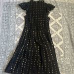 Sea New York Laura Metallic Fil Coupe Smocked Dress In Black Size 0 Photo 9