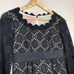 Phoebe Couture Phoebe Lace Scalloped Edge 3/4 Sleeve Black Dress Size 2 Photo 2