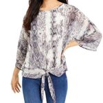 Vince Camuto  Women's Snake Print Tie Front Shirt Blouse Top Size Small Photo 0