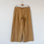 Anthropologie Wide Leg Pleated Back Buckle Cotton Blend Trousers in Honey Size 6 Photo 3