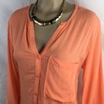 Anthropologie Coral Orange Half Sleeve Light Weight Top by Cloth & Stone XS Photo 2
