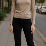 New York & Company Y2K Rose Gold Glitter Fitted Turtleneck Sweater Size Small Pink Photo 11