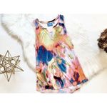 Vera Wang Womens Simply Vera Sleeveless Stunning Watercolor Semi Sheer Back Top - Sz S Photo 2