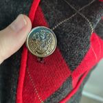 EUC Vintage Stuart Alan Petites Red and Gray Gold Button Cardigan Size 12 Photo 6