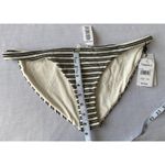 Vitamin A  Stipped Tan/Black/Gold‎ Bikini Bottoms Size 10L Photo 3