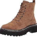 Vince Camuto Brown Black Mindinta Combat Boots Lace Up Shoes Photo 1