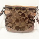 Coach  Signature Optic Chain Fabric & Leather Crossbody Bronze Brown Photo 5