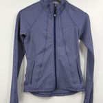 Athleta  Jacket Full Zip Fitted Athletic Running Activewear Blue Pattern‎ XS Photo 0