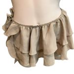 Zuliana Size Small Beige Ruffle Side Tie Skirt. Made in USA. New With Tags Tan Photo 0
