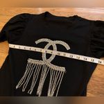 Rhinestone embellished short sleeve top in black size S Photo 8