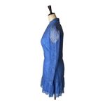 Saylor  Periwinkle Blue Lace Long Puff Sleeve High Twist Neck‎ Jayme Dress Size S Photo 8