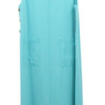 Amy K Su AKS Tencel Pinafore Jumper Maxi Pockets Blue Long Dress M Size M Photo 0