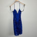 B. Darlin Womens Royal Blue Sequin Sleeveless Formal Mini Dress Size 15/16 Photo 4