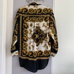 Black & Gold Baroque Print Shirt Photo 8