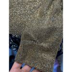 Vintage 60s/70s Metallic Gold & Navy Brocade Turtleneck Hostess Maxi Dress Photo 5