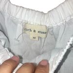 Cloth & Stone  Anthropologie women’s medium White off the shoulder Raw hem blouse Photo 2