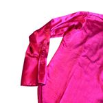 Good American  Bright Pink Satin Button-Down Shirt Top Blouse Size Medium Women's Photo 2