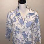 Dress Barn  white floral 3/4 sleeve button down shirt Photo 1