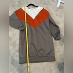 *Colorblock Drop Shoulder Sweatshirt Dress Women's Medium Loose Tunic Pockets Photo 5