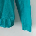 Vineyard Vines  Sweater Quarter 1/4 Zip Teal Blue Green Cableknit Shoulders Sz M Photo 4
