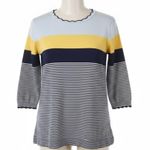 Lands' End  Sweater Womens 2X Plus Size Supima Cotton Striped Colorblock Nautical Photo 0