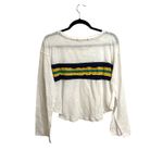 Free People Ziggy Top Women Small White Retro Stripe Cropped Raw Hem We The Free Photo 2