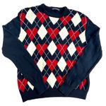 Brandy Melville valentine heart print argyle red long sleeve preppy sweater OS Photo 1