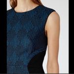Reiss Kori Textured Fit and Flare Blue Black Dress Size 4 Photo 3