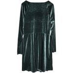 Old Navy ‎ Tall XL Long Sleeve Fit & Flare Velvet Mini Dress Dark Green NWT Party Photo 1