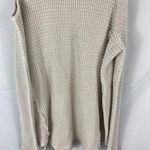 Free People  Sunrise Sunset Sweater Size Small Cream Thermal Knit Cold Shoulder Photo 2