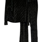 Juicy Couture Black Velour Lounge Set Long Sleeve Top & Pants Size S Photo 0