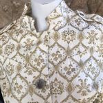 Mossimo Button Down Gold Cream Belted Cotton Trench Coat Women's Size Medium Photo 4