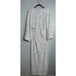 RETROFETE Camille Sequin Dress Size XL White NEW Wedding Bride Formal Maxi Slit Photo 5