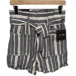 joe's jeans Striped Linen Blend Paperbag Shorts Chambray Size 26 New Photo 97