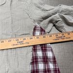 POL  Anthropologie Plaid L Gray  Wash Short Sleeve Thermal Tunic Top Shirt peplum Photo 10