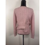 Vtg 90s LL Bean L Pink Lambs Wool Blend Cable Knit Sweater Pullover Size L Photo 1