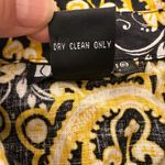 Carole Little  Top Button Up 100% Linen Sleeveless Black & Yellow Artsy Sz Medium Photo 6