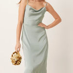 VILA Satin Cowl Neck Maxi Dress Photo 0
