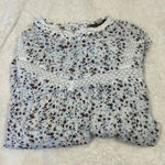 Loft ‎ Womens Blouse Long Sleeve Floral High Neck Medium Petite Photo 0