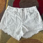 BLANK NYC White High Waisted Distressed Denim Jean Shorts Size 25 Waist Photo 0