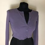 ZARA  Purple Long Sleeve Button-Up Crop Top Photo 1