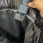 M&S Chocolate Brown Faux Leather Wide Leg Pants Women's Size 12 Regular Photo 7